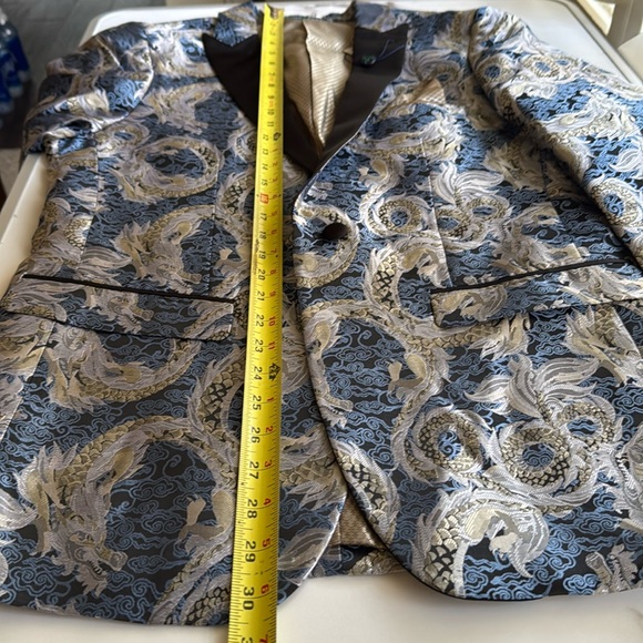 Men’s  Sports Coat, Paisley and Gray.  Size 38 Reg - slim fit NWT - Picture 12 of 13